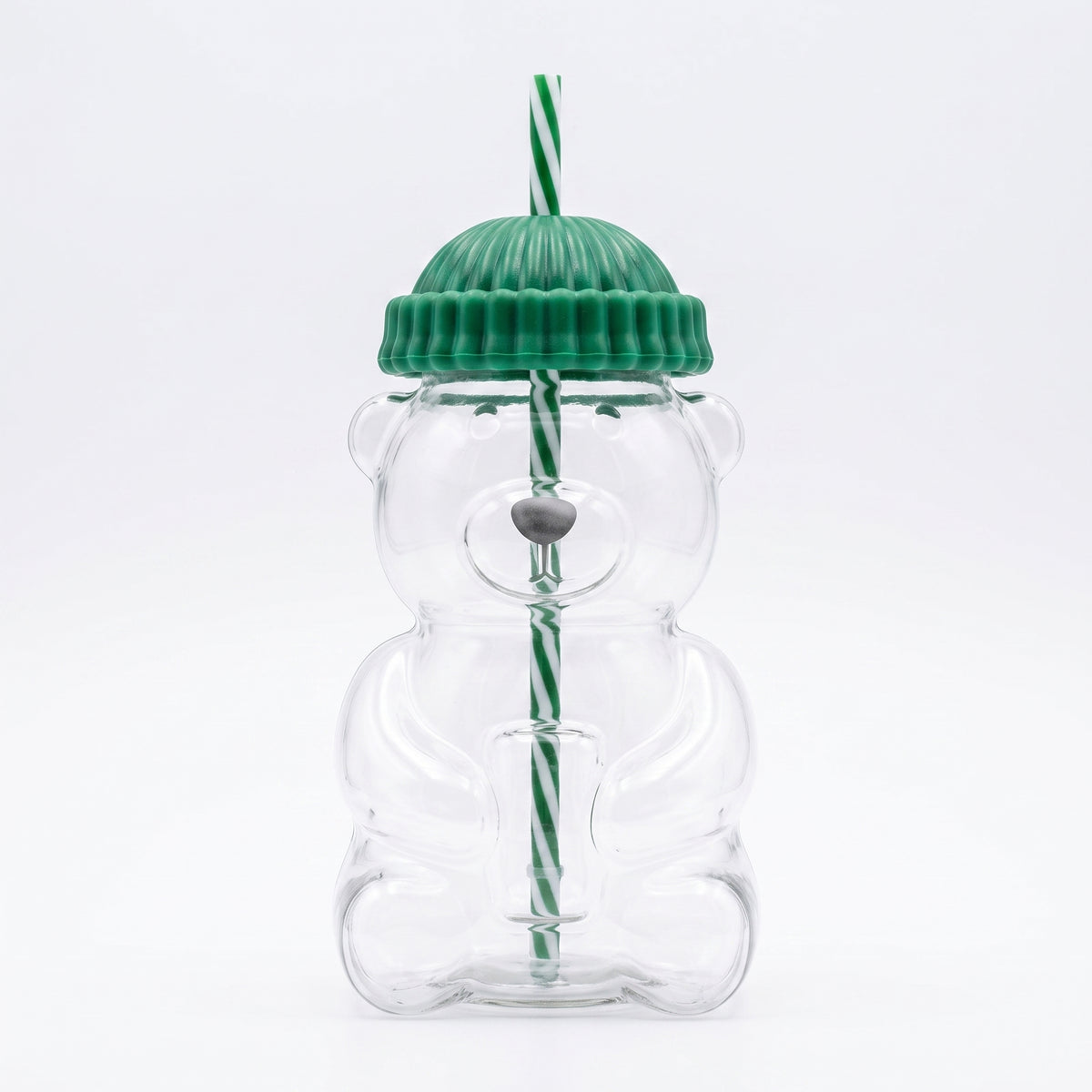 Cute Bear Sipper Glass( Green )