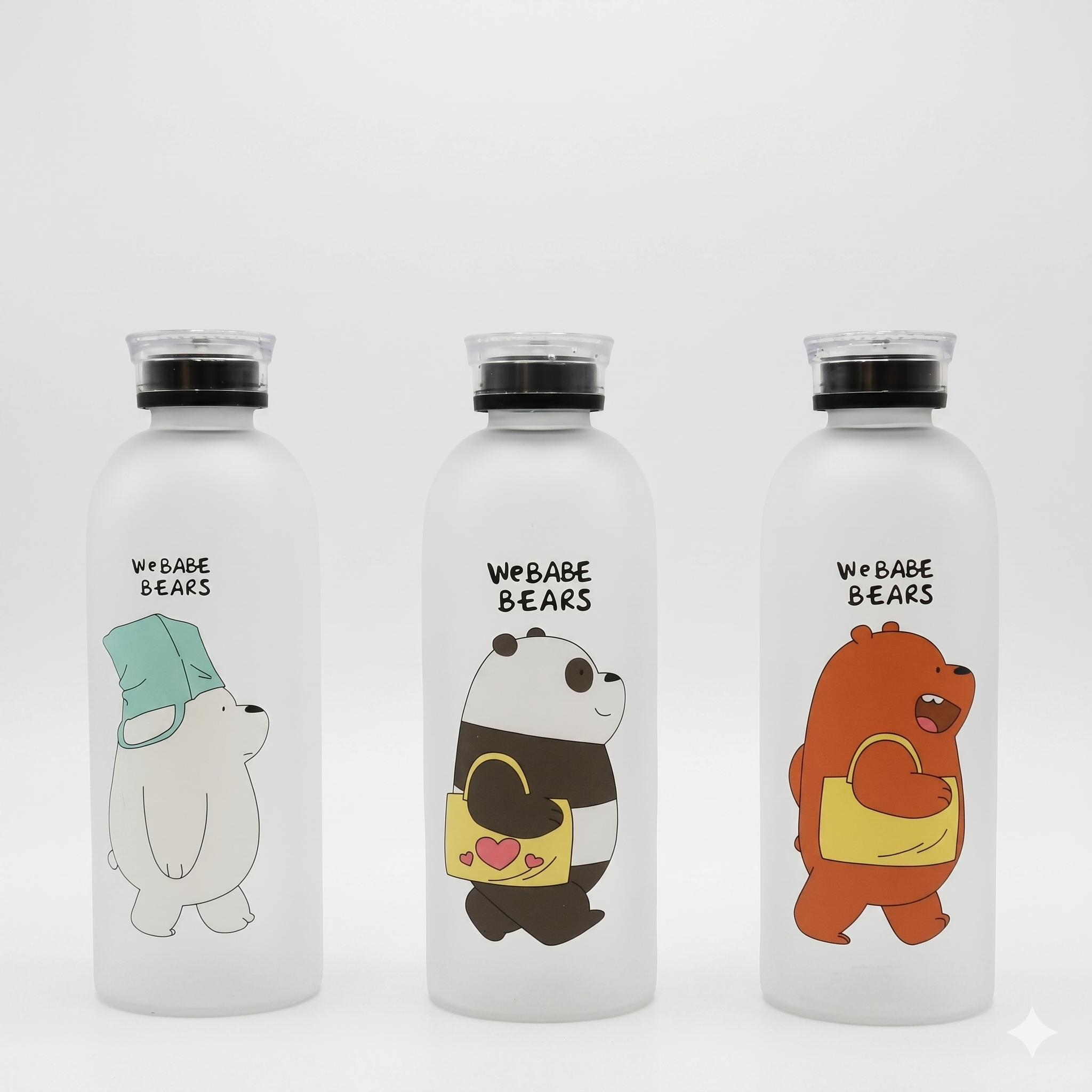 We Bare Bear Water Bottle ( Pack of 3 )