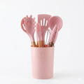 12 Pcs Silicone Kitchen Utensils Set ( Pink )