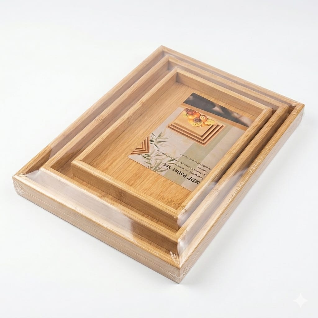 Wooden Serving Tray – Set of 3